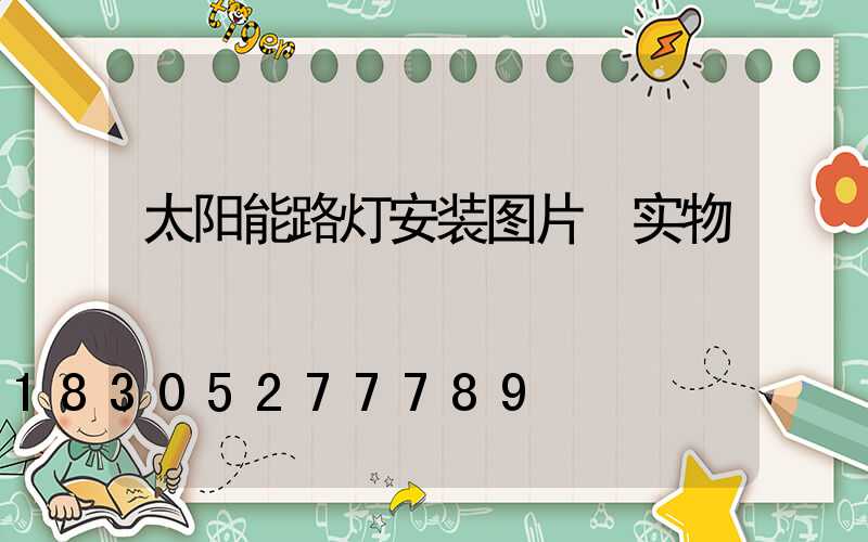 太阳能路灯安装图片 实物